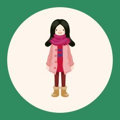 lady girl cartoon theme elements N26