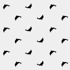 Geometric simple monochrome minimalistic vector marine pattern dolphins N7
