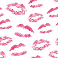 Seamless pattern - red lips kisses prints background N2