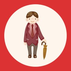 boy man cartoon theme elements N42