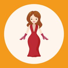 lady girl cartoon theme elements N28