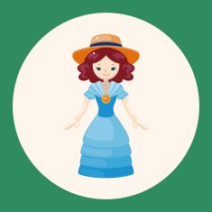 lady girl cartoon theme elements N29