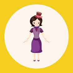 lady girl cartoon theme elements N30