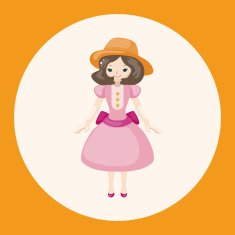 lady girl cartoon theme elements N32