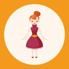 lady girl cartoon theme elements N33