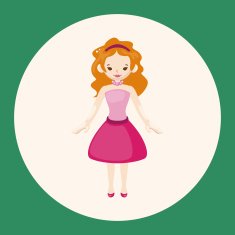 lady girl cartoon theme elements N34