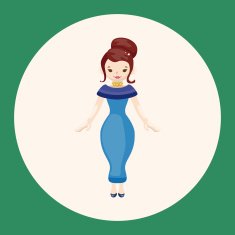lady girl cartoon theme elements N36