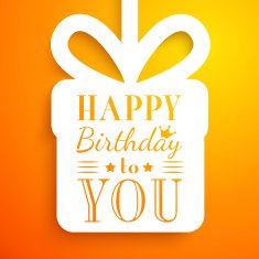 Happy birthday card Typography letters font type N5