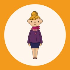 lady girl cartoon theme elements vector eps N2