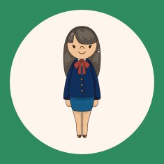 lady girl cartoon theme elements vector eps N3
