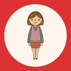 lady girl cartoon theme elements vector eps N5