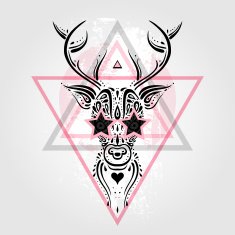 Deer head Tribal pattern N5