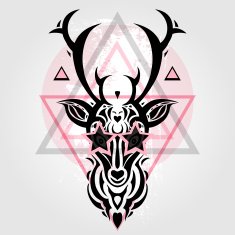 Deer head Tribal pattern N6
