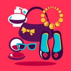 Shopping flat design Set of vector fashion women icons Cosmeti