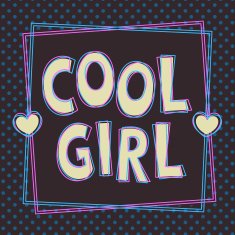 Vector greeting card for girls N2
