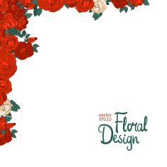 Vintage border with roses N8
