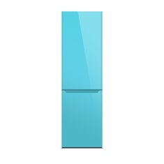 Blue refrigerator isolated on white