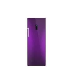 Shiny purple steel freezer isolated on white