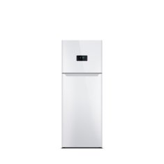 Shiny white refrigerator isolated on white N2