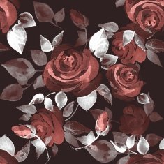 Background with beautiful roses Seamless pattern hand-drawn flowers 14