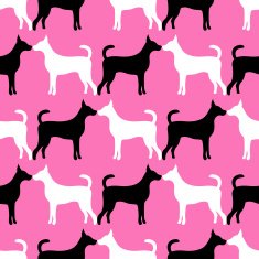 Animal seamless pattern of love dog silhouettes