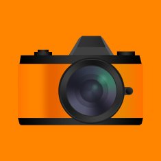Retro look camera icon Film mirrorless Isolated on white N6