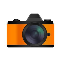 Retro look camera icon Film mirrorless Isolated on white N7