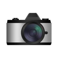 Retro look camera icon Film mirrorless Isolated on white N8