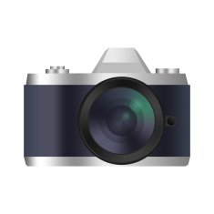 Retro look camera icon Film mirrorless Isolated on white N11