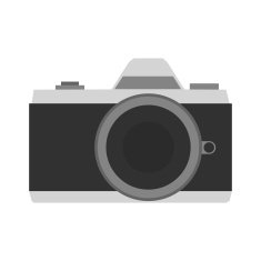 Retro look camera icon Film mirrorless Isolated on white N14