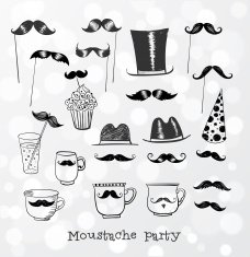 Moustache party objects i