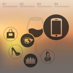 shopping infographic with unfocused background N7