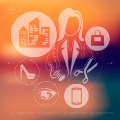 shopping infographic with unfocused background N11
