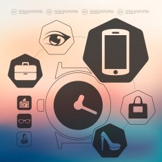 shopping infographic with unfocused background N12