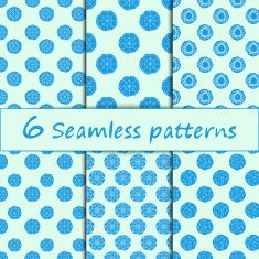 Vector set seamless pattern with snowflakes Minimalist