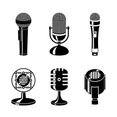 Microphone icons set