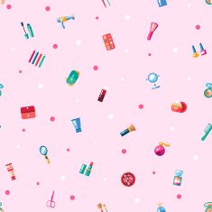 Pattern of flat design cosmetics make up icons and elements N2