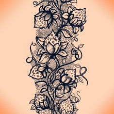 Vector lace seamless pattern decorative strawberry N2