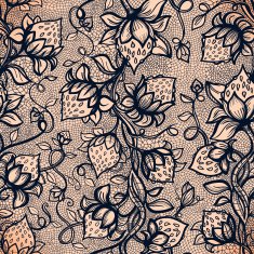 Vector lace seamless pattern decorative strawberry N4