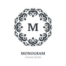 Vector logo abstract design Vintage elegant monogram template