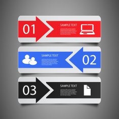 Header or Banner Designs Infographic Elements - Numbers N3