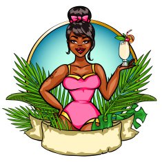 Beach party label with space for text N2