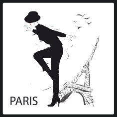 Fashion girl in sketch-style N46