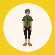 boy man cartoon theme elements N47