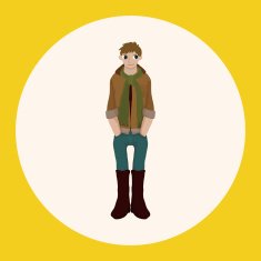 boy man cartoon theme elements N49