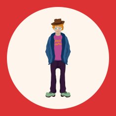 boy man cartoon theme elements N54