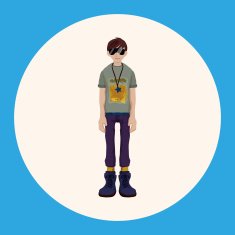 boy man cartoon theme elements N55