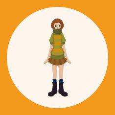 lady girl cartoon theme elements N37