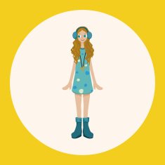 lady girl cartoon theme elements N38