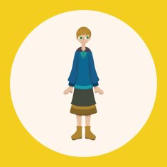 lady girl cartoon theme elements N39